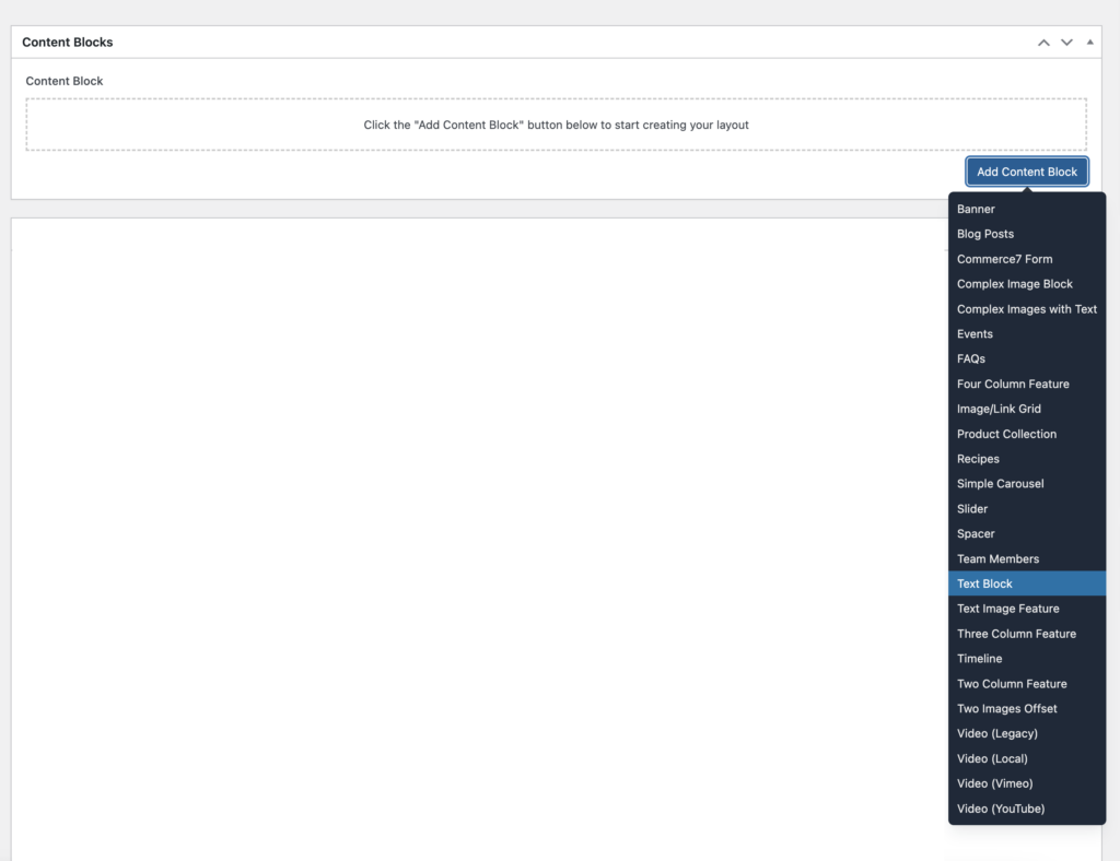 Adding a text block